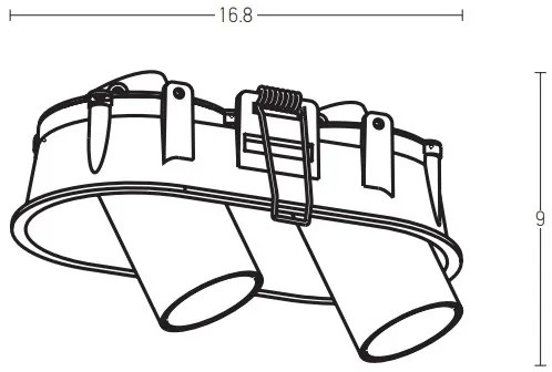 Zambelis Z11207-B - LED Podhľadové bodové svietidlo 2xLED/7W/230V CRI90 čierna
