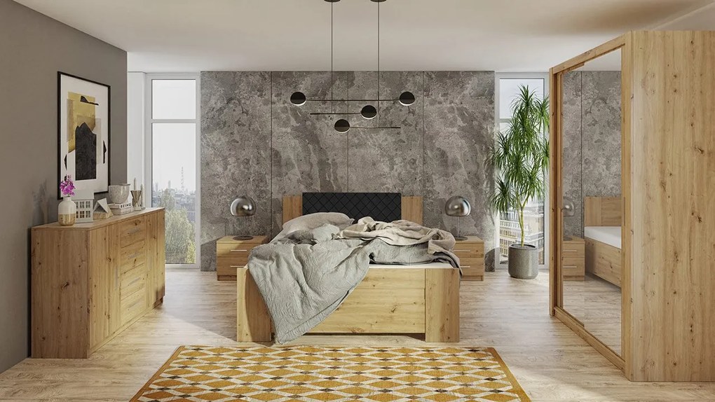 Spálňa Kler II, Farby: biela / biely + ekokoža soft 011 pik