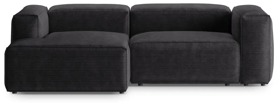 Tmavosivá menčestrová rohová pohovka (ľavý roh/s leňoškou) Bergamo – Cosmopolitan Design