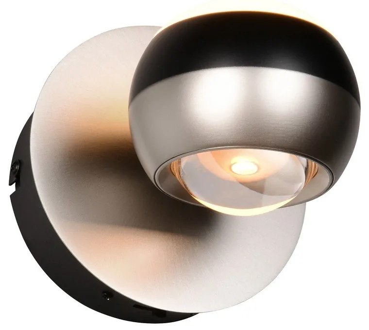 Čierne/v striebornej farbe LED nástenné svietidlo Orbit – Trio Select