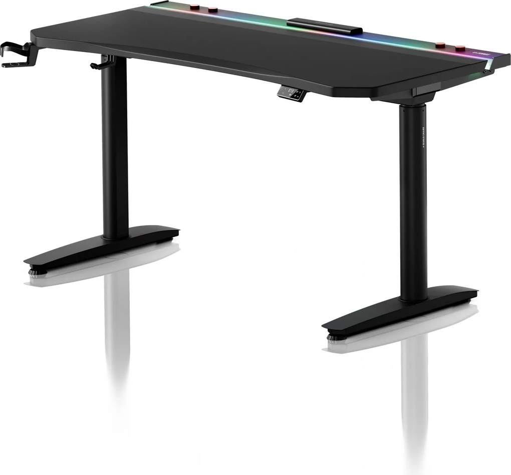 Elektrický herný stôl RGB s držiakmi, čierny, 140 cm: Diablo X-Forge 1400