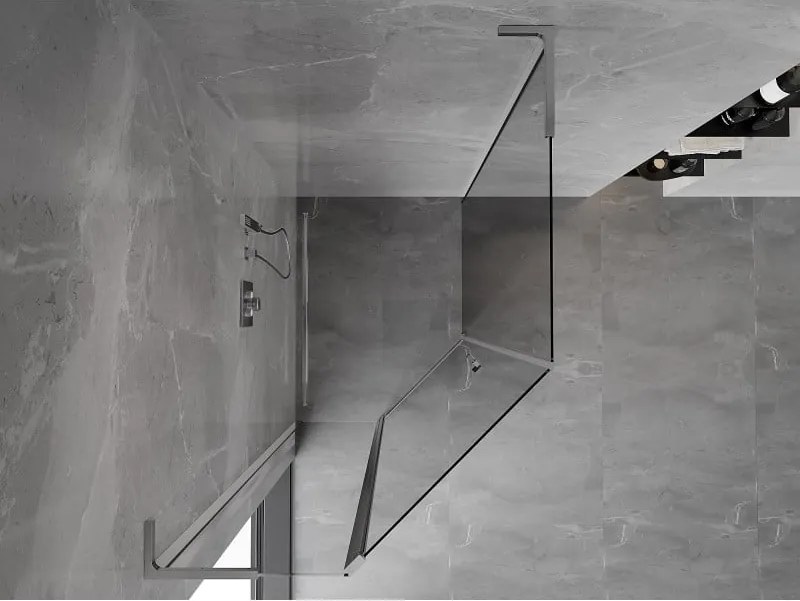 Mexen Mist L, päťuholníkový sprchový kút s krídlovými dverami, 90 x 100 cm, 8mm číre sklo, chrómový profil, 8A8L-090-100-01-00