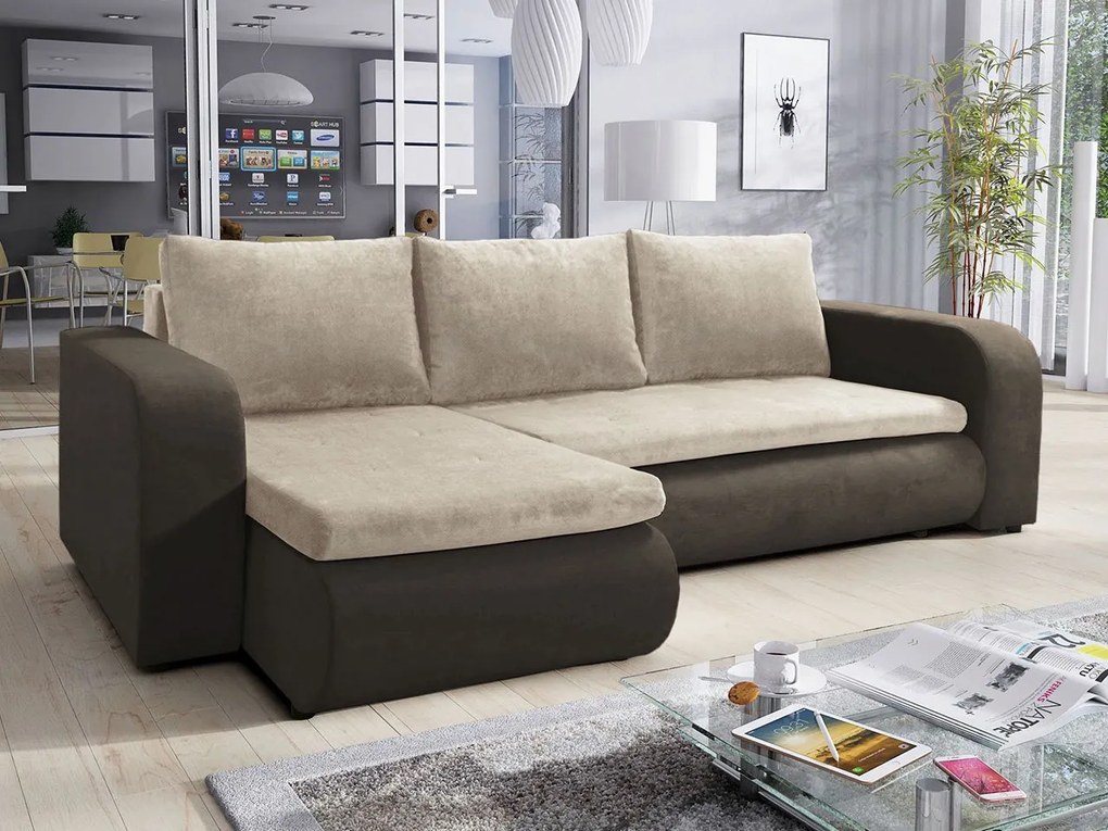 Rozkladacia sedačka s úložným priestorom Coctail, Dostupné poťahy: ekokoža Soft 017 + Lawa 02