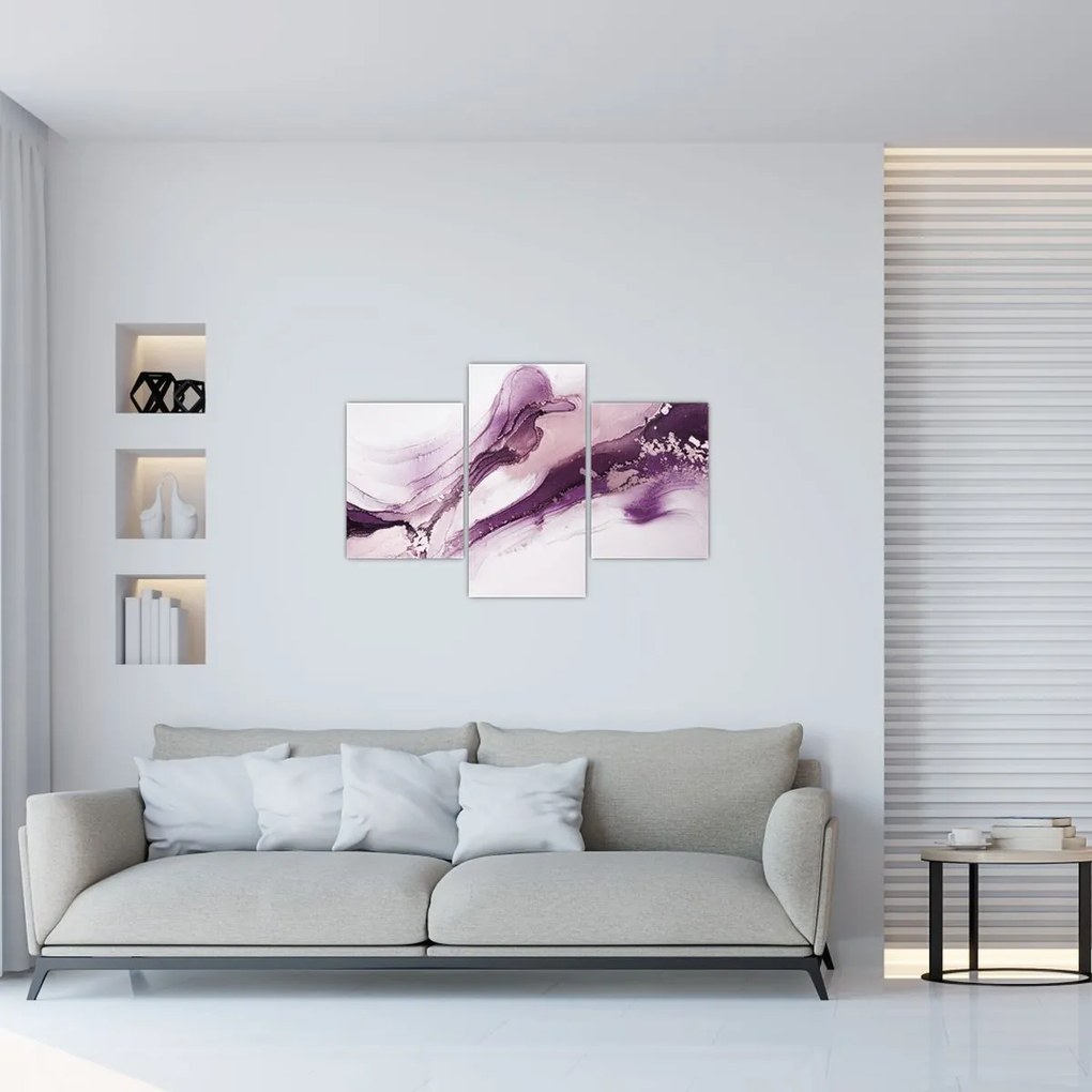 Obraz - Purple fluid art (90x60 cm)
