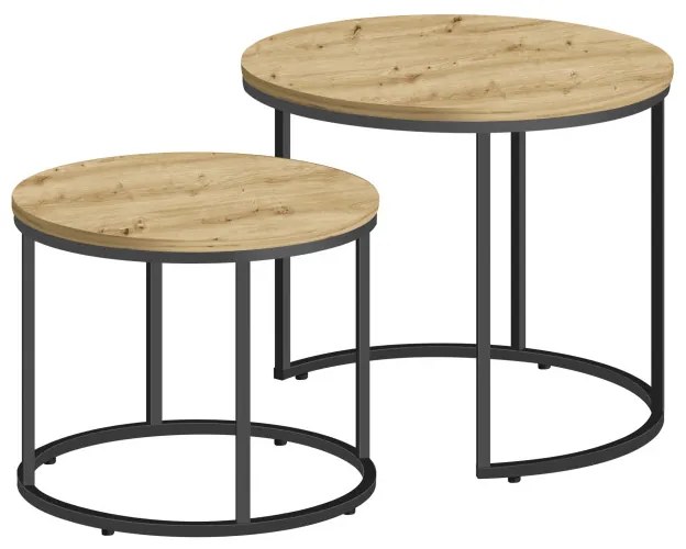 Sada 2 konferenčných stolíkov OSKAR čierne nohy