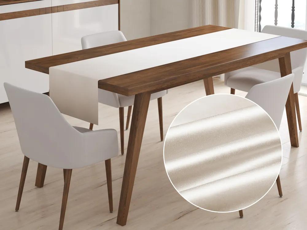 Biante Saténový behúň na stôl polyesterový Satén LUX-017 Smotanový 35x120 cm