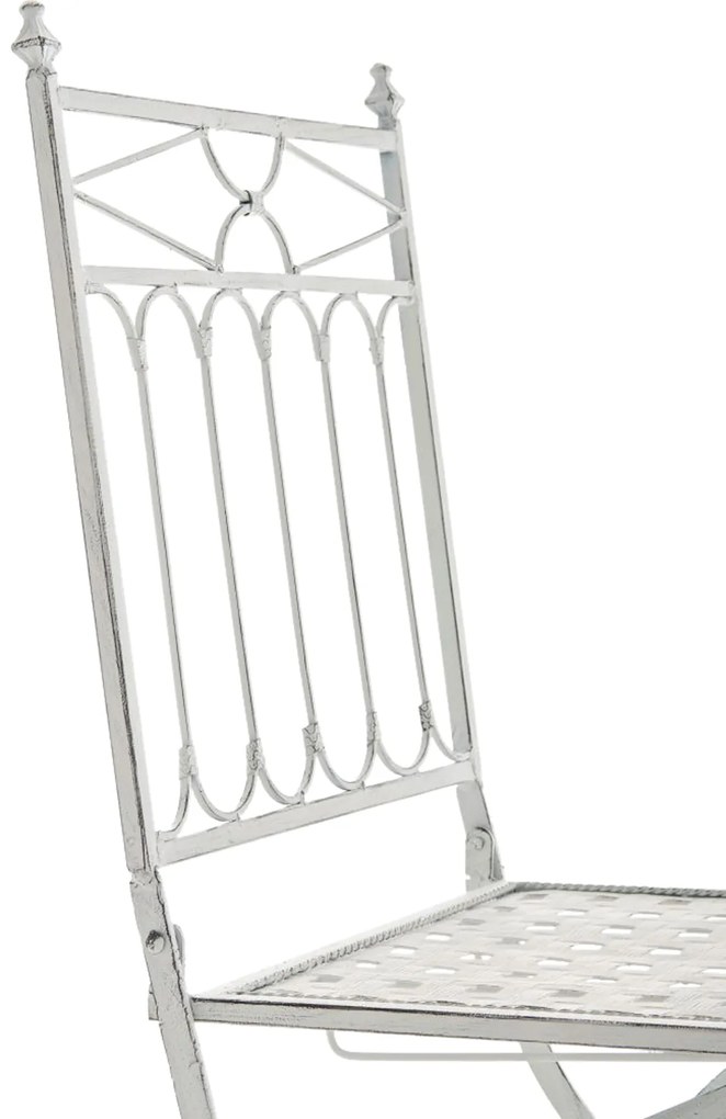 Kovová skladacia stolička Asina (SET 2 ks) - Biela antik