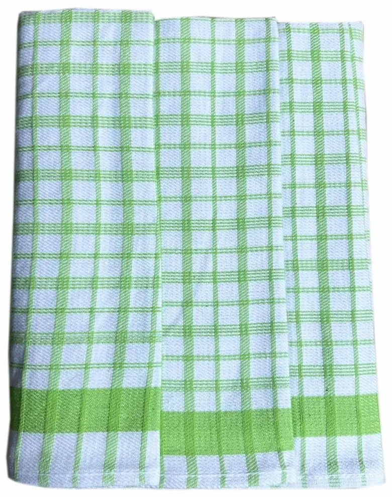 Polášek Károvaná utierka Egypt – 3 ks - č. 82 | Zelená / biela