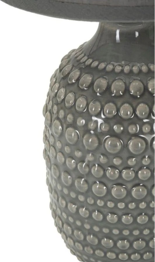 Sivá keramická stolová lampa s textilným tienidlom (výška 30,5 cm) Points – Mauro Ferretti