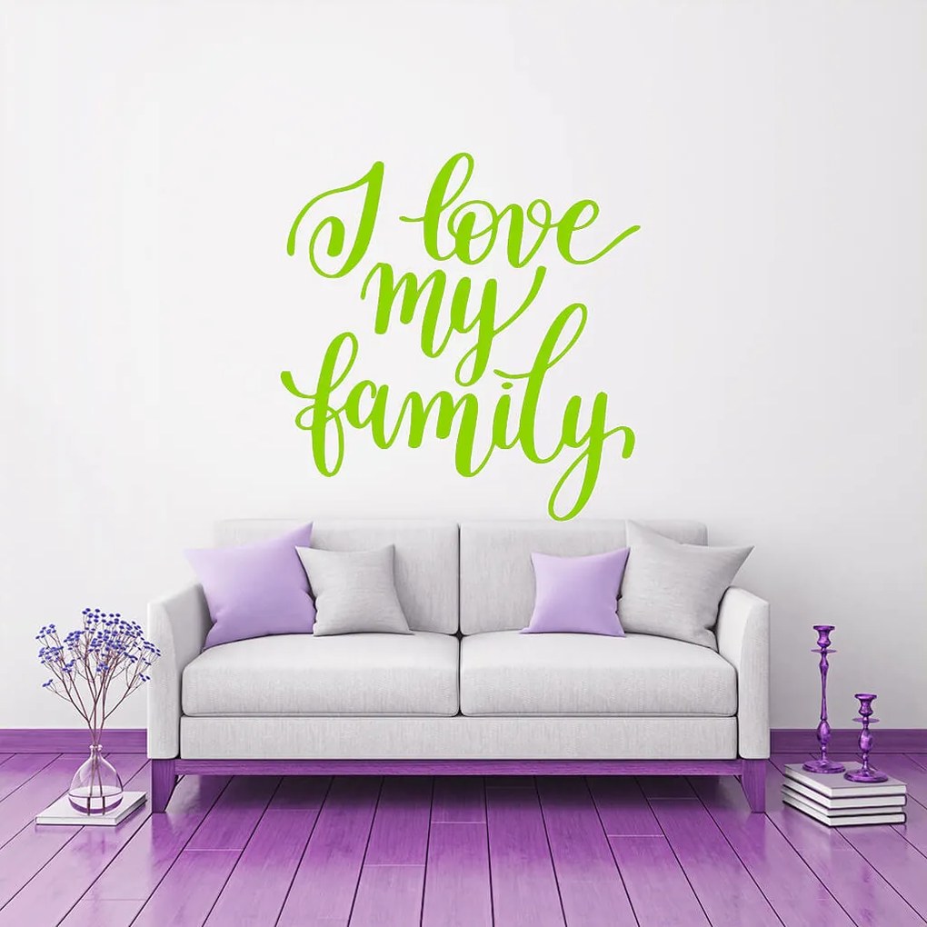 Veselá Stena Samolepka I love my family Farba: šedá, Veľkosť: 100 x 103 cm