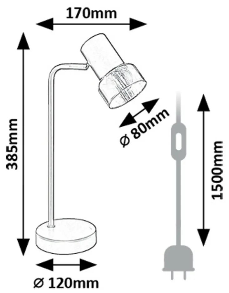 Rabalux 74278 stolná lampa Hatice, 1x E14, 15W, IP20