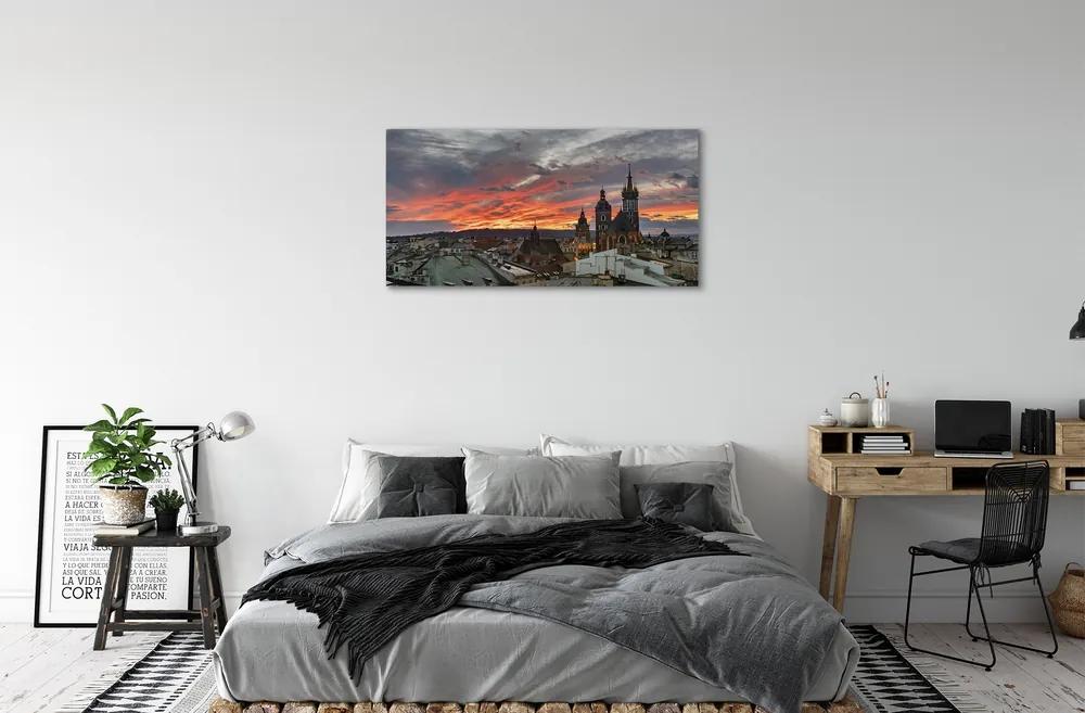 Obraz na plátne Krakow Sunset panorama 100x50 cm