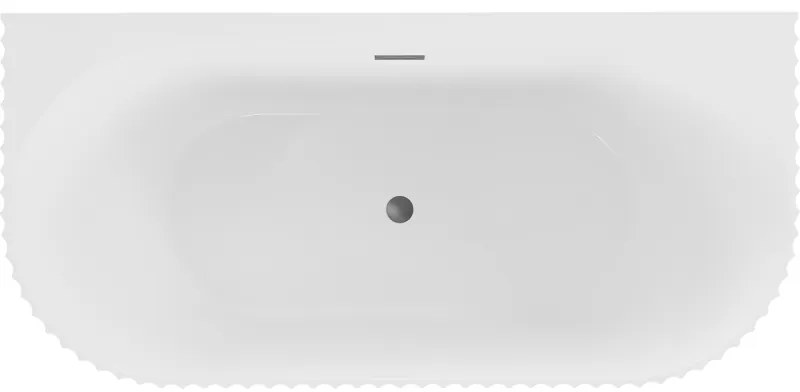 Mexen Sella, voľne stojaca vaňa ku stene, drážkovaná, 150 x 75 cm, biela lesklá, grafitová matná, 52711507500-95