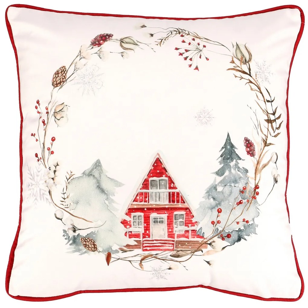 Vankúš Vianočný motív zamatová, 45 x 45 cm