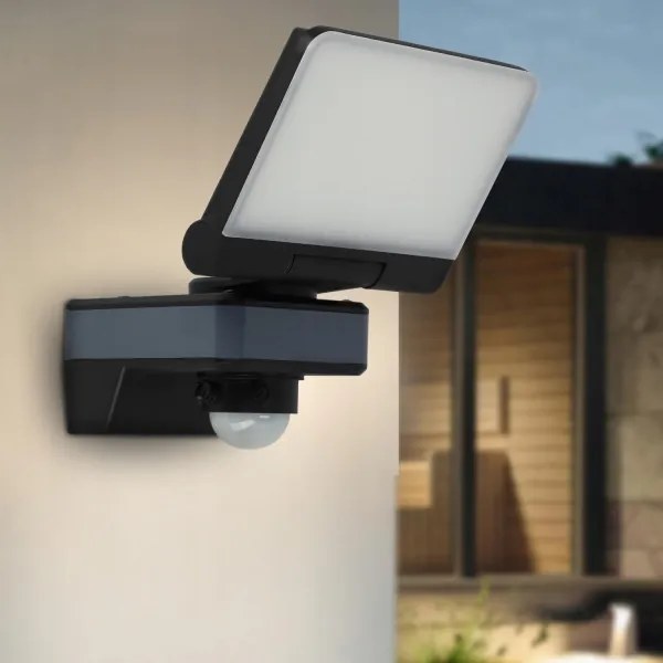 LED reflektor s pohybovým a súmrakovým senzorom LED/24W/230V 4200K IP54 čierna