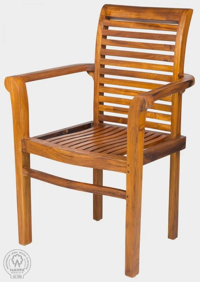 Kreslo NICE stohovateľné teak prírodné