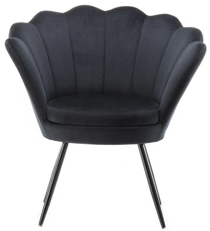 LuxuryForm DESIGN Kreslo FREY VELUR s čiernymi nohami - čierne