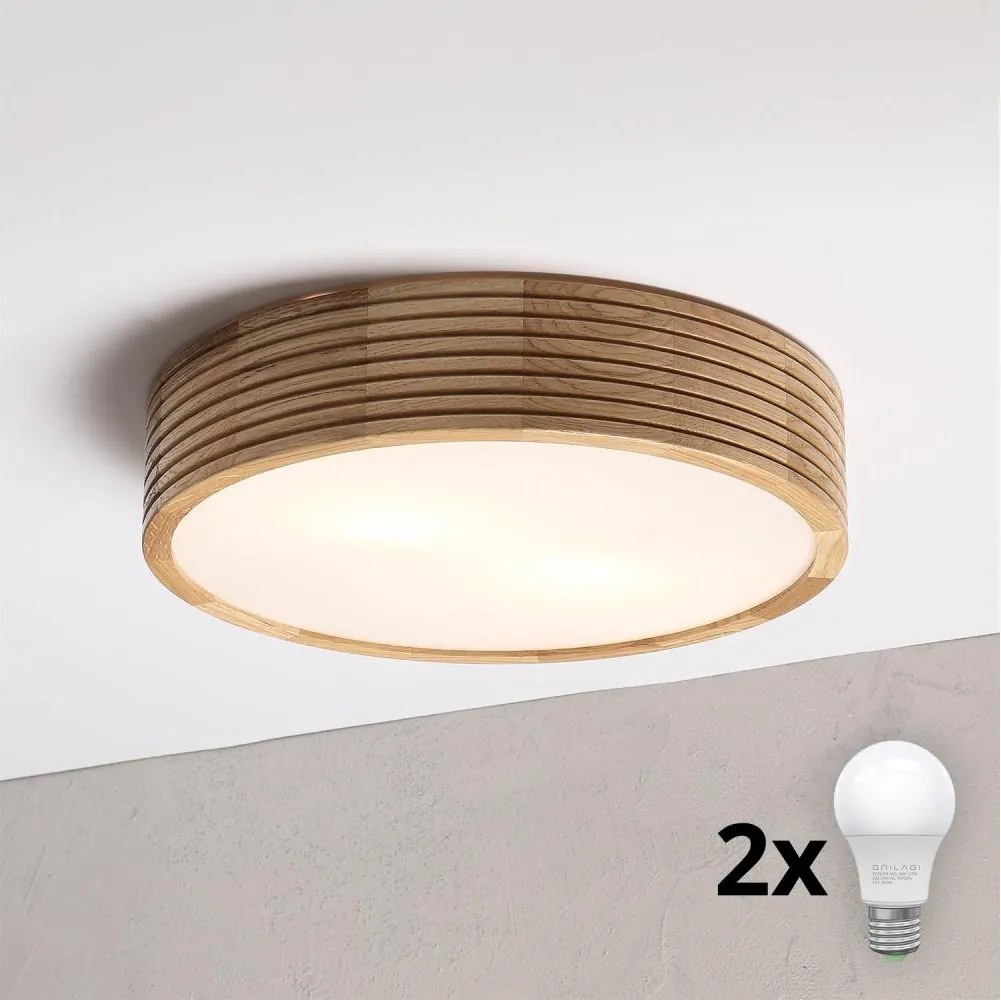 BRILAGI - LED stropné svietidlo CARVALHO MODERN 2xE27/60W/230V pr. 37,5 cm dub