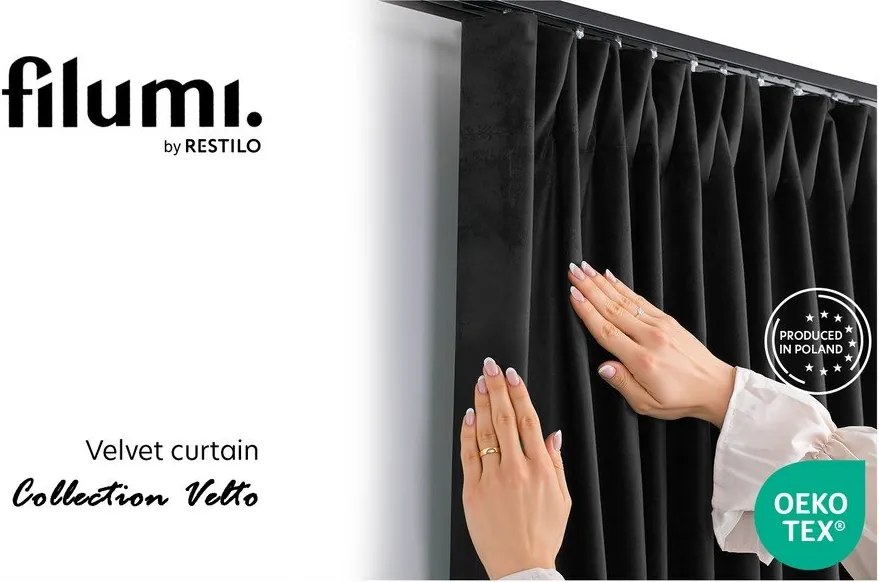 Čierny zamatový dimout záves 140x225 cm Velto – Filumi