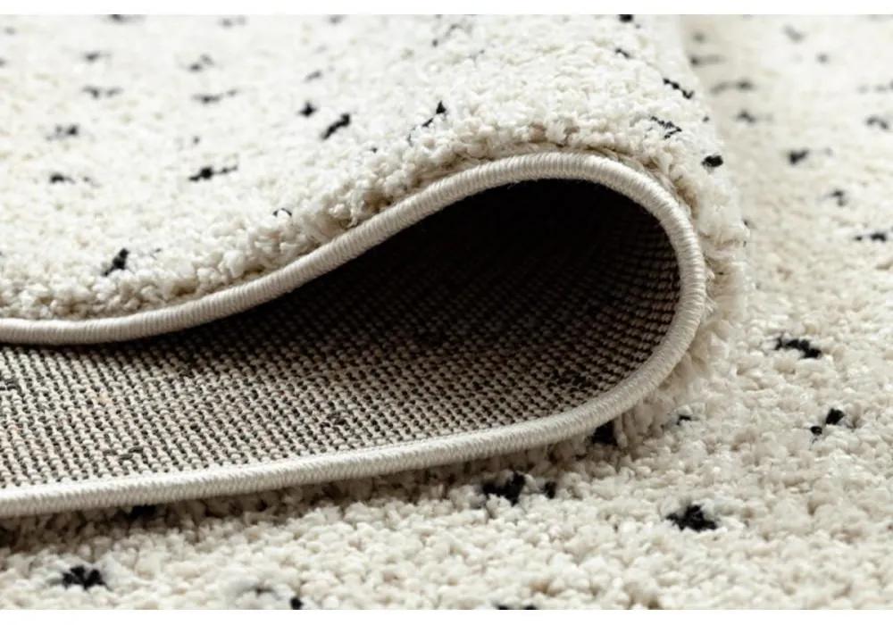 Kusový koberec Shaggy Syla krémový kruh 160cm