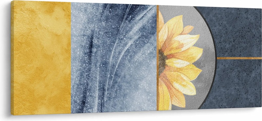 Obraz - Tvary a kvet (120x50 cm)