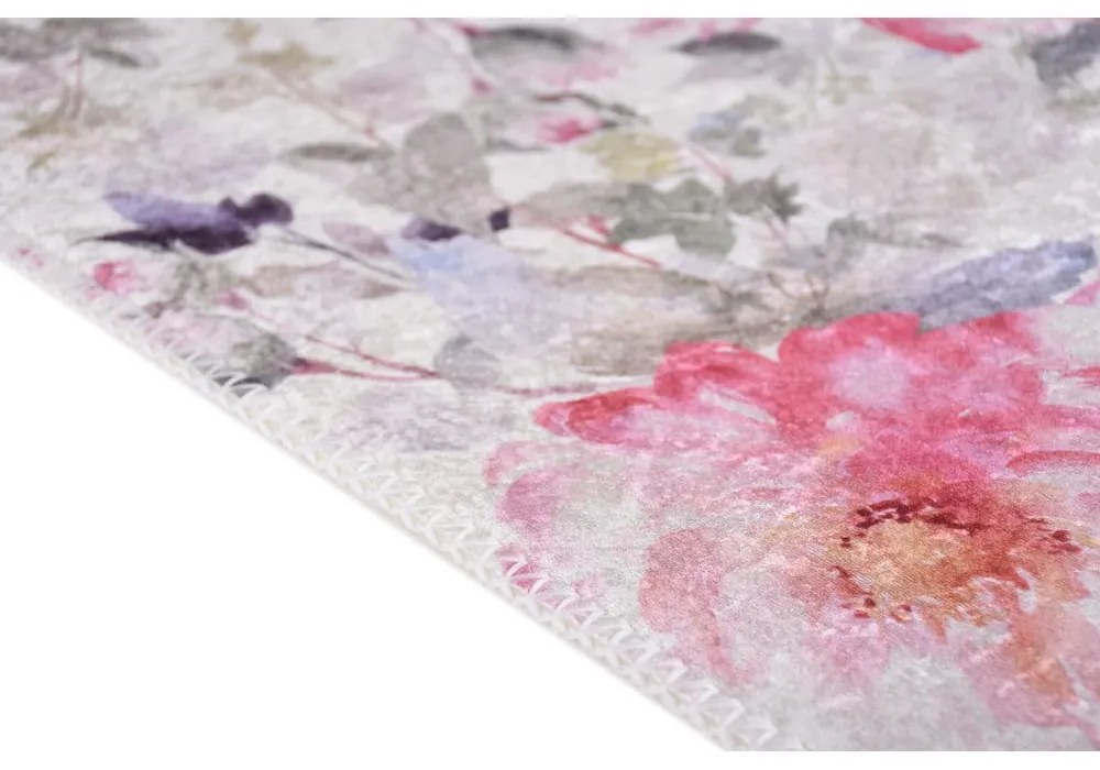 Ružový/slonovinový prateľný behúň 80x200 cm Pink Garden – Vitaus