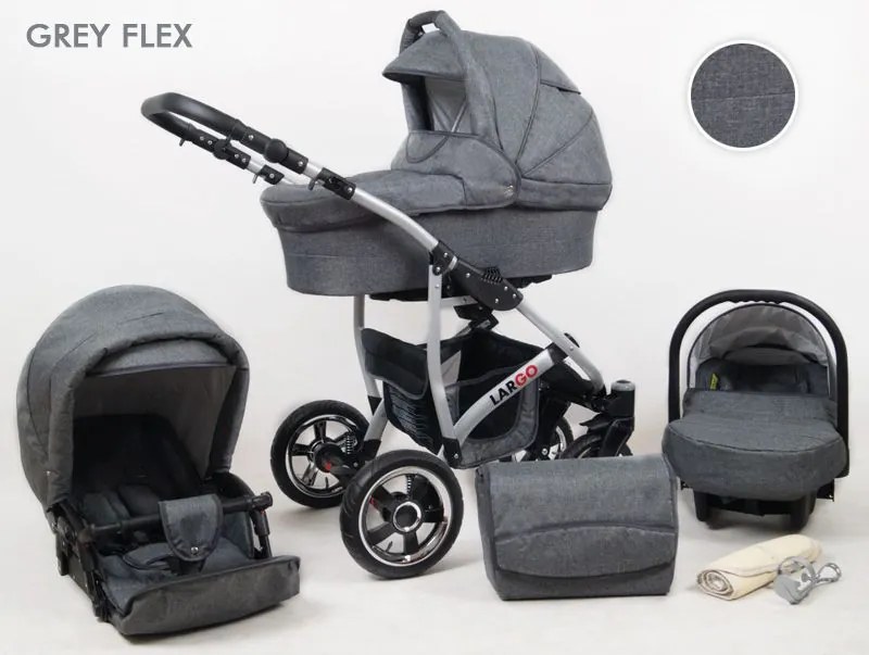 Kombinovaný kočík Raf-pol Largo - Grey Flex (2-kombinácia)