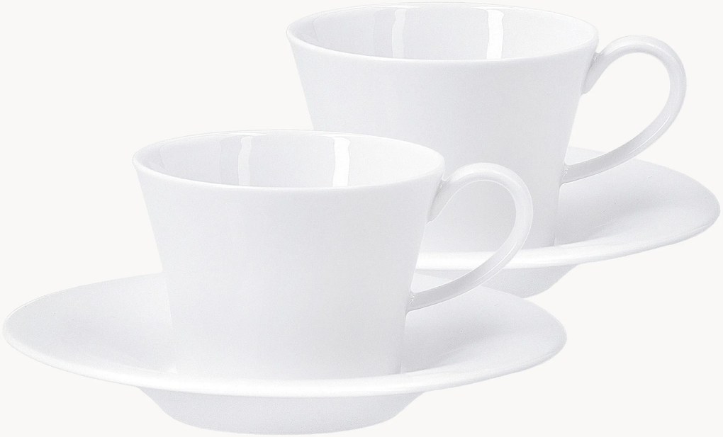 Ručne vyrobené porcelánové šálky na espresso's podšálkami Berlin, 4 ks