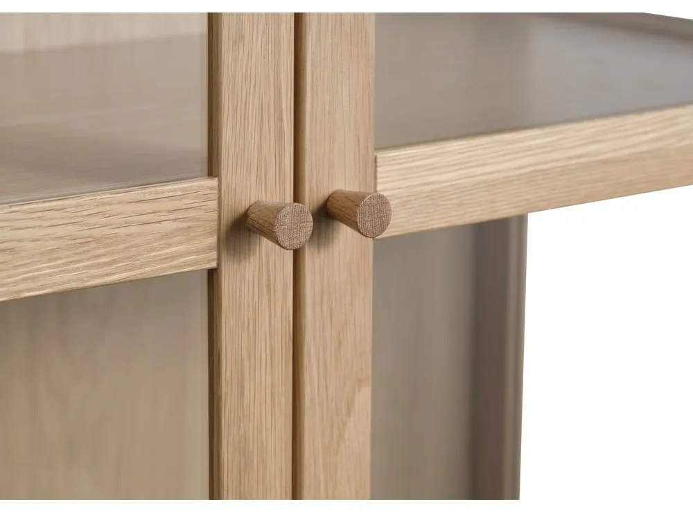 Vitrína z dubového dreva v prírodnej farbe 190x90 cm Elba – Unique Furniture