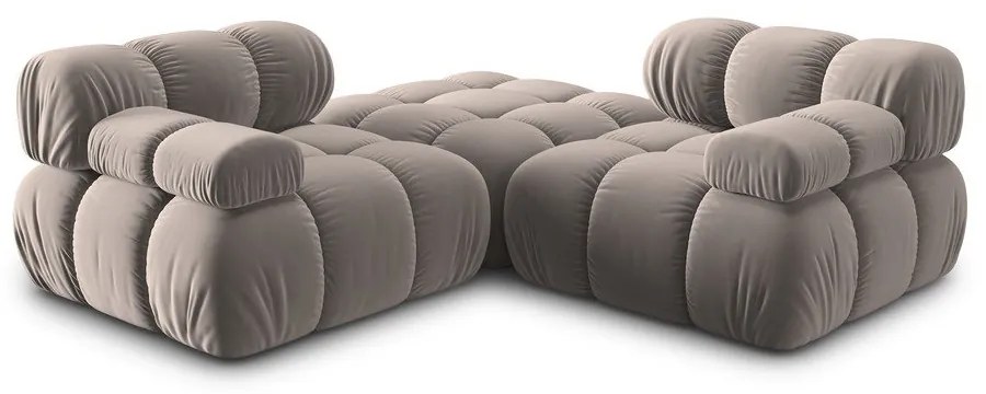 Svetlohnedá zamatová modulárna rohová pohovka (variabilná) Bellis – Micadoni