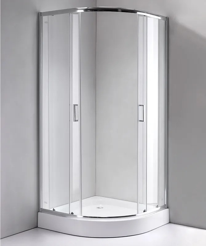 BPS-koupelny Štvrťkruhový sprchový kút HYD-RK94C 100x100 cm chróm/transparent + vanička HYD-RSV-SXL01A biela