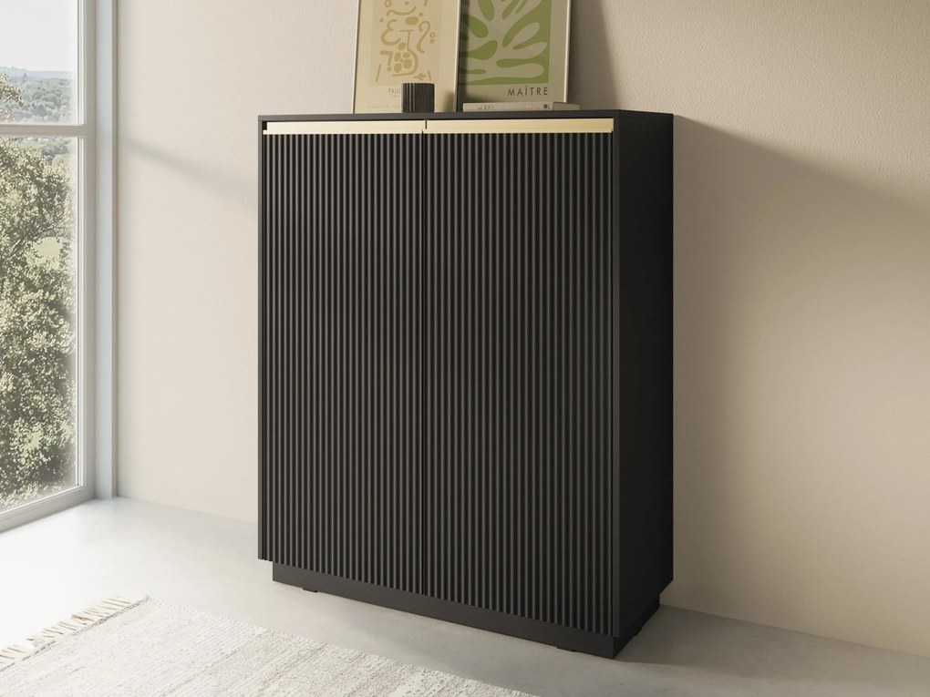 Komoda Royal II 104 cm KW čierna/zlatá