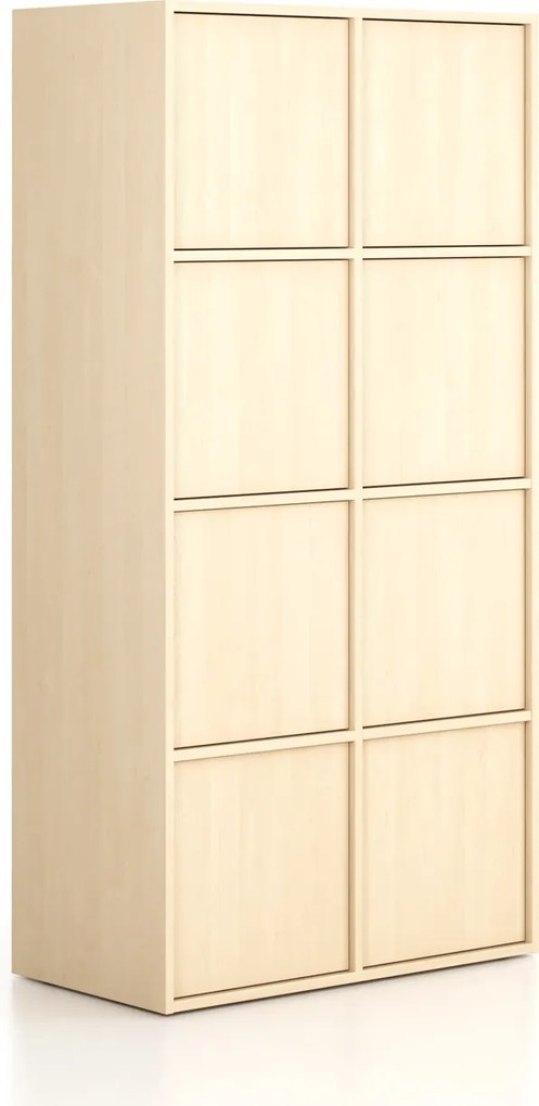 Kancelárska skriňa FRAME, 8x dvere, 872 x 450 x 1735 mm, PUSH-lock, breza
