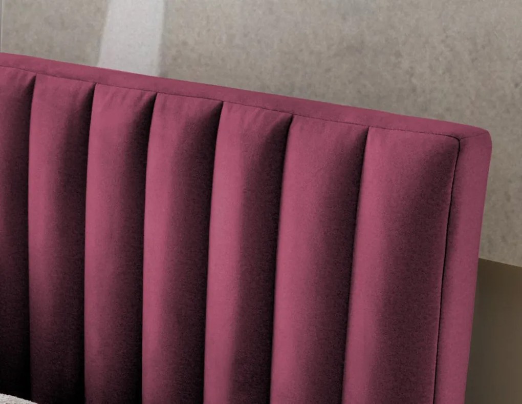 Posteľ Joy 160x200 cm, tmavo ružová látka