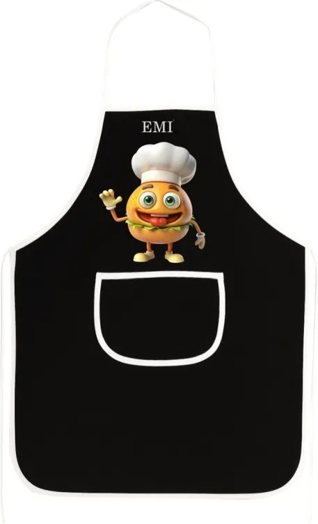 Kuchynská zástera Burger EMI, čierna