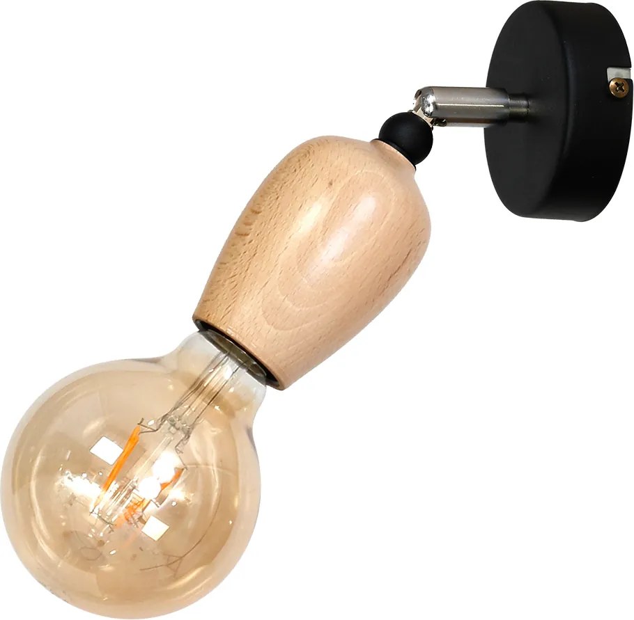 ALF II | drevená nástenná lampa Farba: Čierna