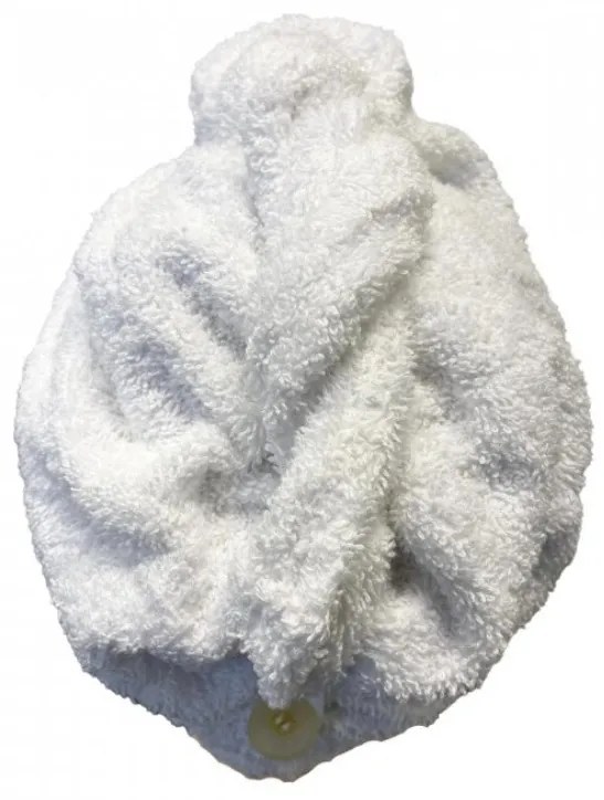 Rýchloschnúci froté Turban na vlasy biely