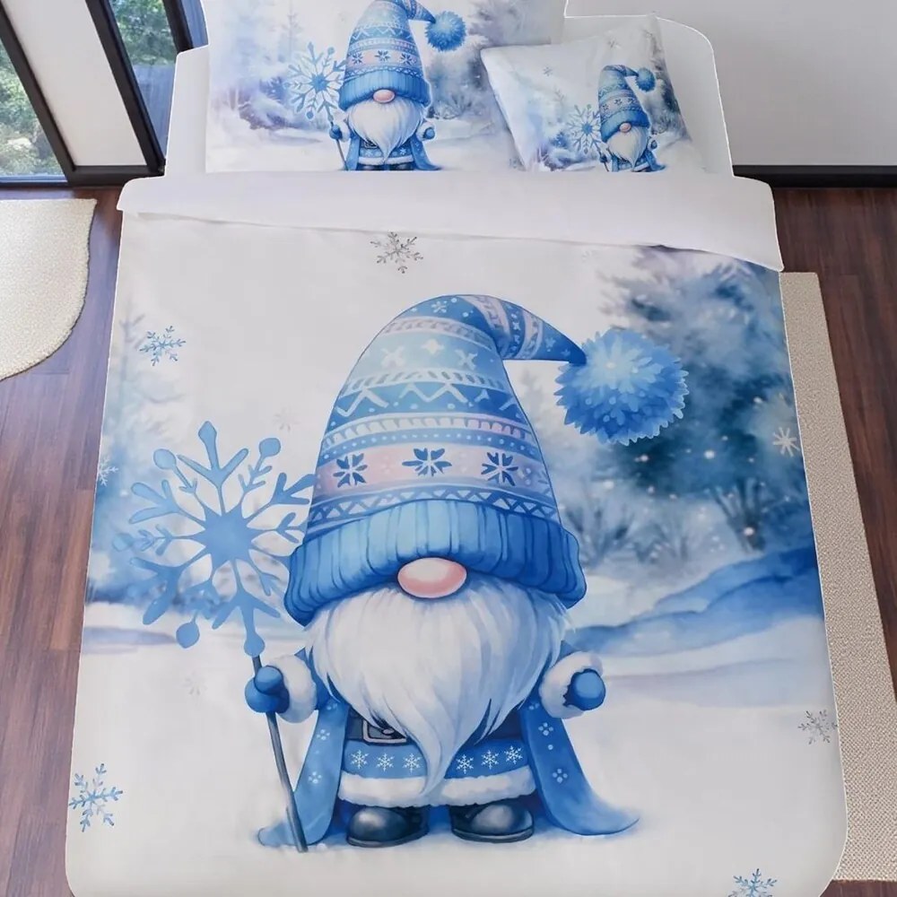 Obliečky DEPPA BLUE GNOM 3-dielna sada 140x200 cm