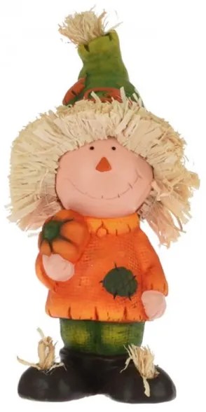 Jesenný strašiak so zelenou čiapkou 22 cm