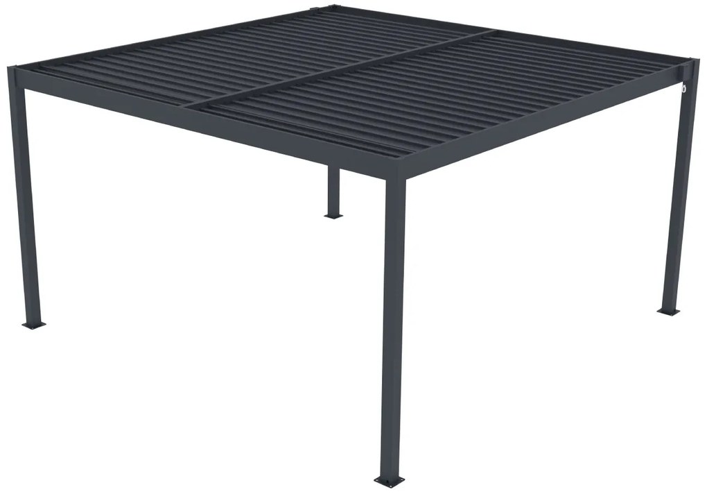 Hliníková bioklimatická pergola s lamelami BestBerg BBP-16G / 4 x 4 m / sivá