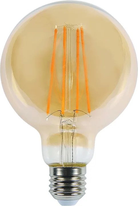 LED žiarovka E27 8W 2200K filament amber G125