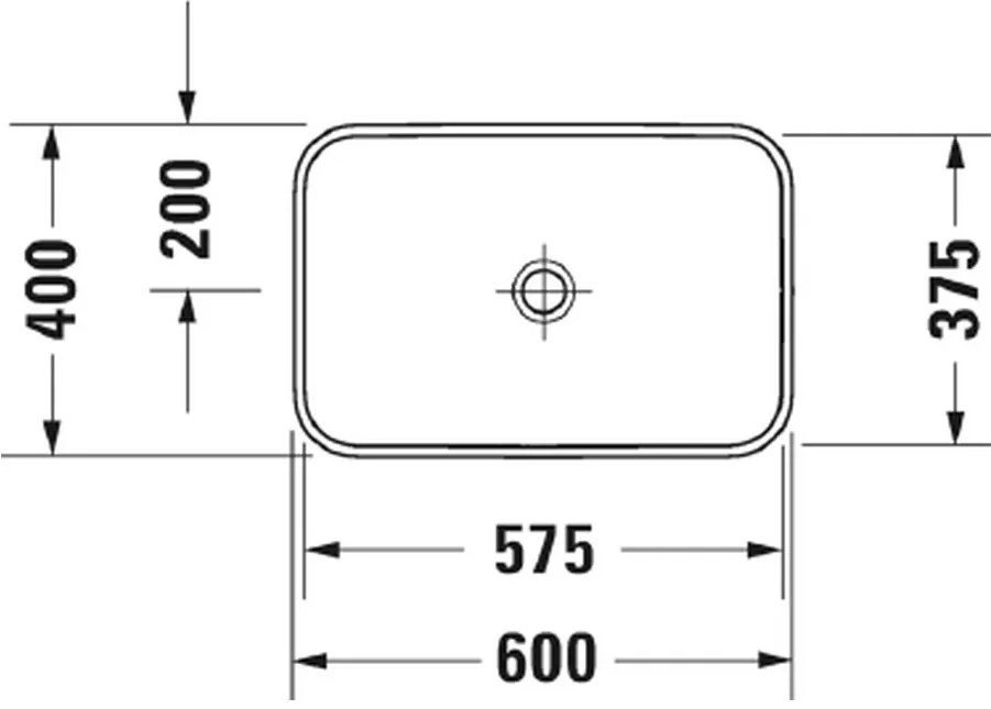 Duravit Happy D.2 Plus - Umývadlová misa 600x400 mm, bez prepadu, biela 2359600000