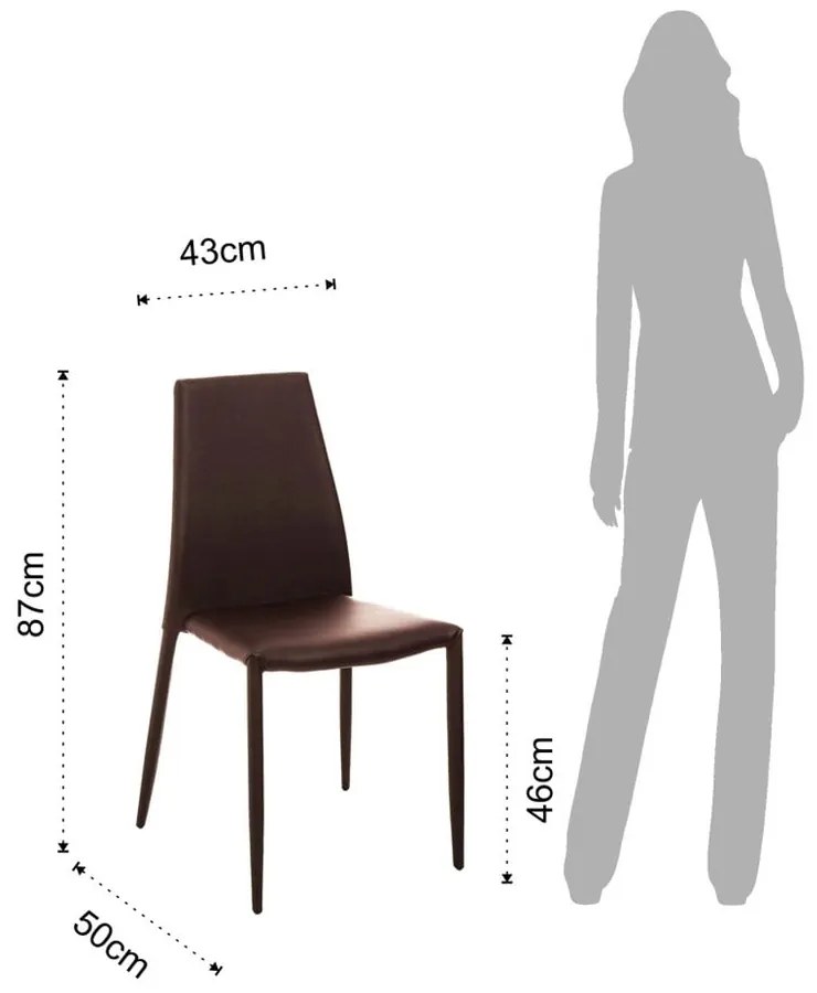 Hnedé jedálenské stoličky v súprave 2 ks Lion – Tomasucci