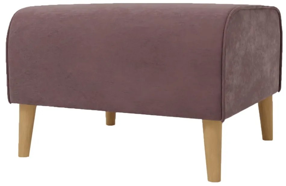 Ružová zamatová podnožka Carole - Ropez