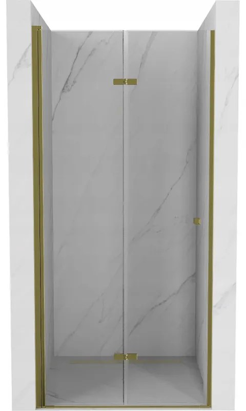 Mexen Lima skladacie sprchové dvere 80 cm, transparentnéné, zlatá - 856-080-000-50-00