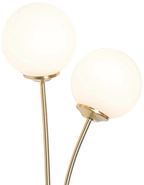 Moderná nástenná lampa zlatá s opálovým sklom 2-svetlo - Atény