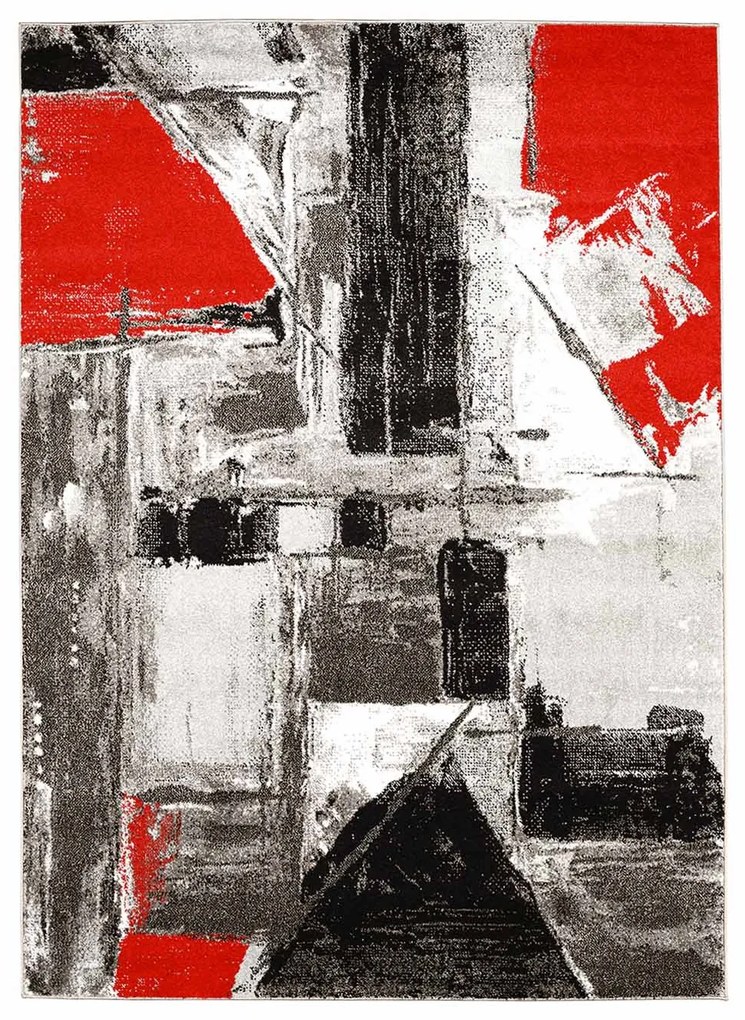 Dekorstudio Moderný koberec MODA SOFT sivo červený 1134 Rozmer koberca: 80x300cm