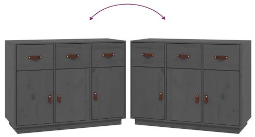 vidaXL Komoda sivá 100x40x75 cm borovicový masív-