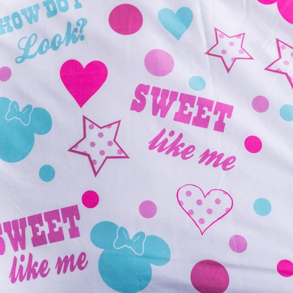 Detské obliečky na jednolôžko z mikrovlákna 140x200 cm Minnie Sweet Like Me - Jerry Fabrics