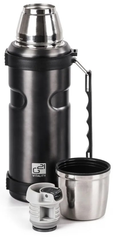 Termofľaša G21 na pitie, 1000 ml, šedá s rukoväťou 60022405